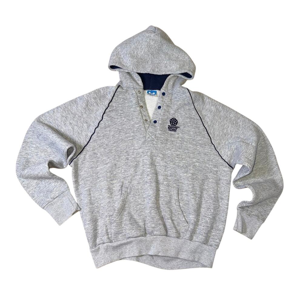 VTG 80s Epcot Center Disney World Snap Neck Hoodie - Gray - XL - Made in USA